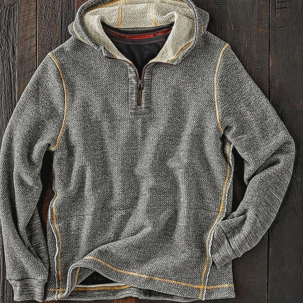 Carbon2Cobalt Quarter Zip Hooded Knit Sweater Men's Size XL